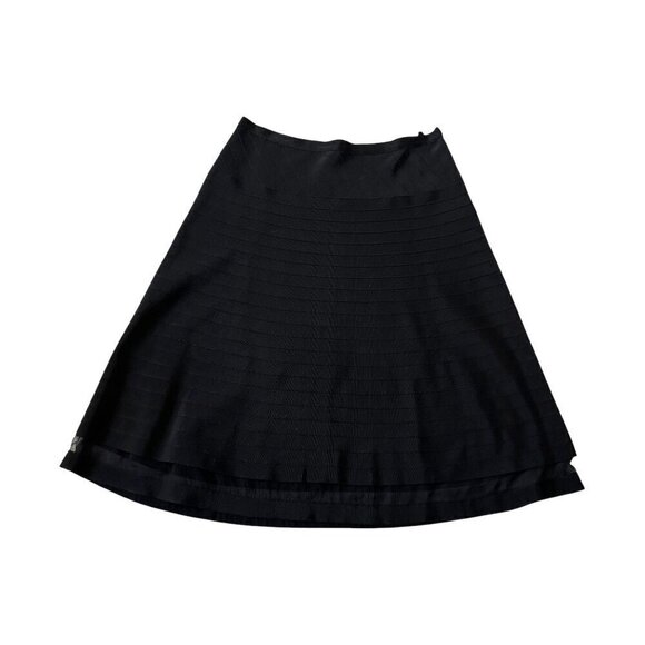 Prada Black Ottoman/Grosgrain A-Line Skirt,‎ size 44 Italy/M - Picture 4 of 13